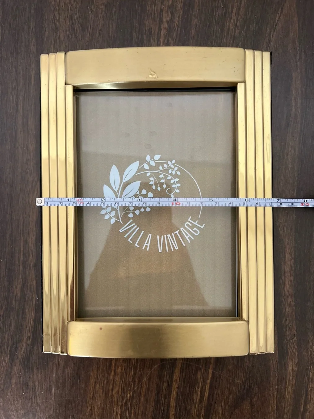 Vintage 1980s Set of 3 Brass Picture Frames Art Deco Style